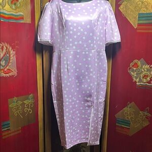 Pink Polka Dot Sheath Dress